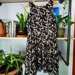 Black and white fit and flare dress